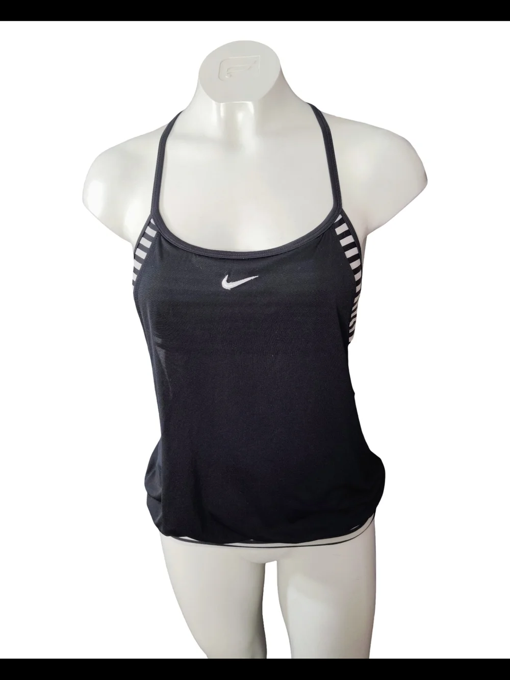 Nike Digi Stripe Layered Tankini Swim Pullover Top Size. M